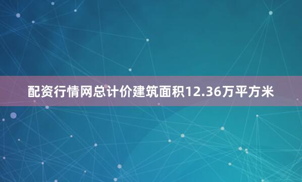 配资行情网总计价建筑面积12.36万平方米